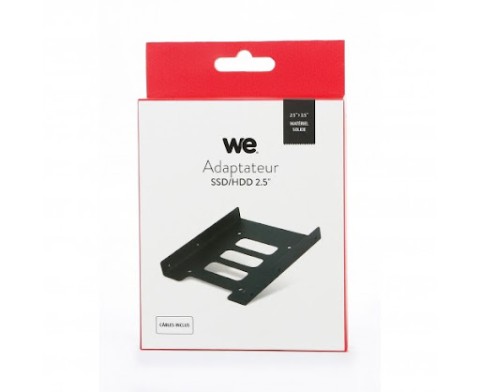 Adaptateur we pour disque dur ssd/hdd 2.5"en baie 3.5"metal noir