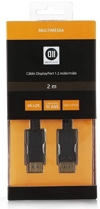 D2-cable dp m/m avec systeme de verrouillage 2m