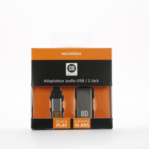 D2 - adaptateur usb/jack audio+micro carton son externe *d2dpusb2jk