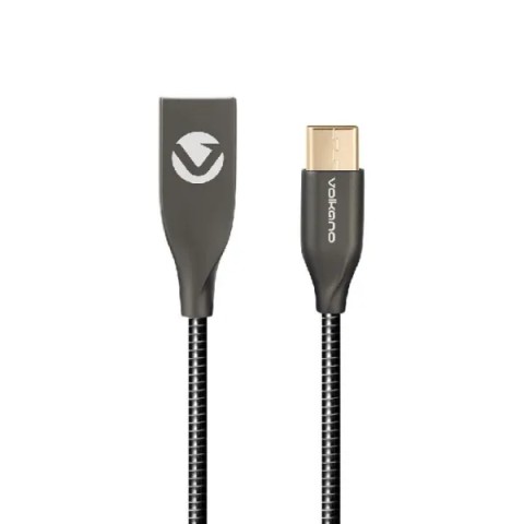 Volkano vk-20095-bk cable iron series métal usb-c (m) 1,2m noir