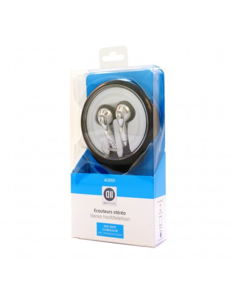 D2 - ecouteurs filaires intra +enrouleur jack 3,5mm * 1,10m