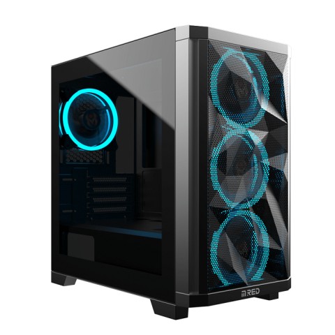 Boitier pc m.red stardust verre 2x120mm rgb sans alim/matx * noir