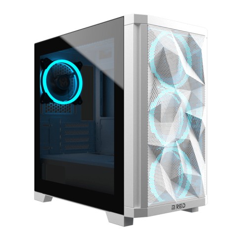 Boitier pc m.red stardust verre 2x120mm rgb sans alim/matx * blanc