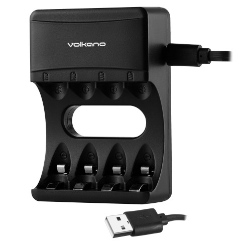 Volkano vk-8104-bk extra series chargeur batterie/accu 4x aa/aaa