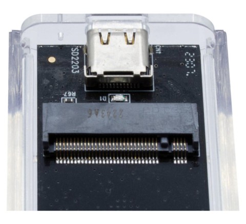 Boitier ext. usb3 pour ssd m.2 dual (nvme/ngff) transparent * 924625