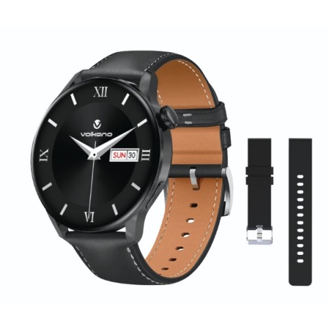 Volkano 5086 bk montre fit forte series smartwatch bracelet en cuir