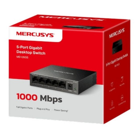 Mercusys-ms105gs switch 5 ports gigabit port rj45 8x10/100/1000 mbp
