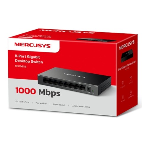 Mercusys-ms108gs switch 8 ports gigabit port rj45 8x10/100/1000 mbp