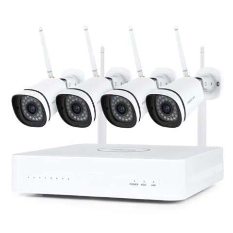 Foscam fn8108w b4 n kit vidéosurveillance wifi nvr 4 caméras