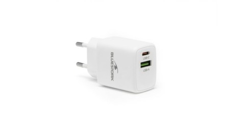Bluestork bs pw 30 ca pd chargeur 30w- port usb-c/usb-a-blanc