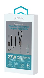 Devia cable ultra10 c to ip pd27w keychain lanyard fast cable (0.2m)