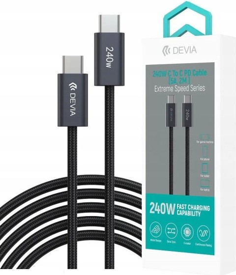 Devia extreme speed series 240w c to c pd cable(5a,2m )