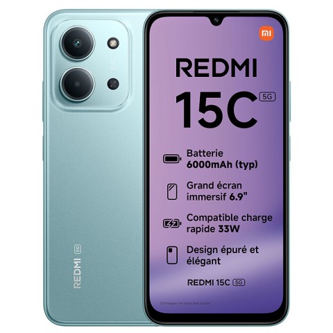 Xiaomi redmi 15c 5g vert (4 go / 128 go)