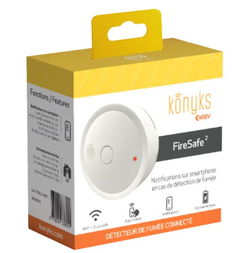 Konyks firesafe 2-détecteur de fumée wi-fi + bt, 5 ans d'autonomie