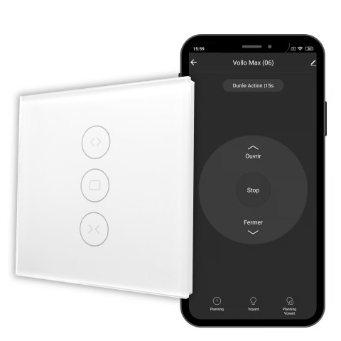 Konyks vollo max 3 interrupteur wi-fi/bth pour volets roulants 3a.