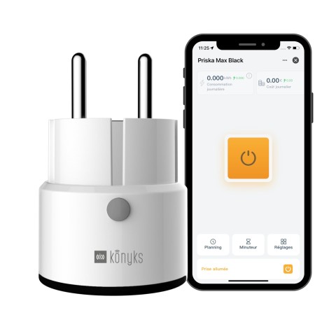 Konyks priska max black-prise électrique intérieure wi-fi/bt fr 16a