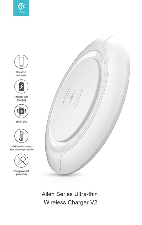 Devia allen series ultra-thin wireless charger v3 (15w)