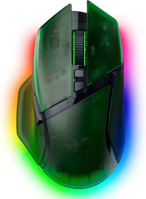 Razer basilisk v3 pro 35k phantom green ed. souris esports ss/fil