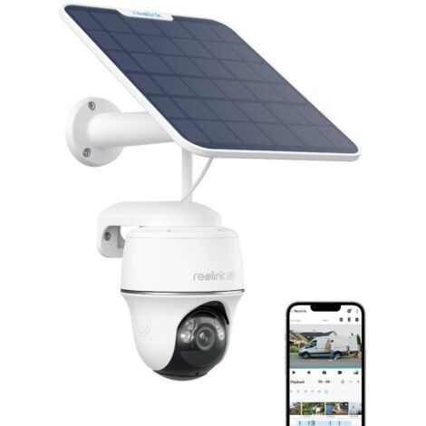 Reolink b330 camera 2k ext. wifi +projecteur panneau solaire * blanc