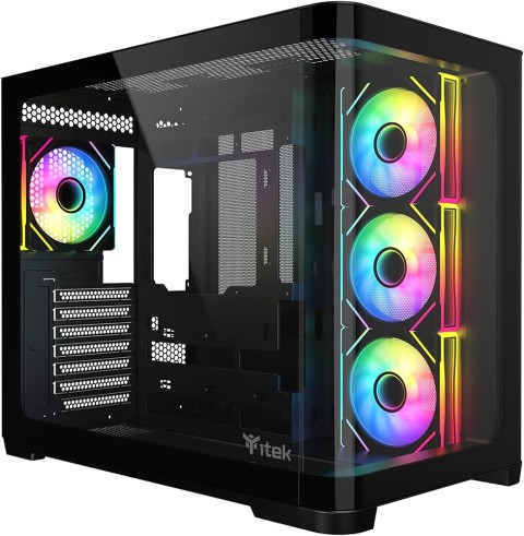 Boitier itek dark cave curved (noir) moyen atx * itgcadccb
