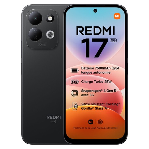 Xiaomi redmi 17 5g noir (4 go / 128 go)