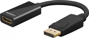 Cable goobay displayport m 1.2- hdmi f ttype a 10 cm noir *67881