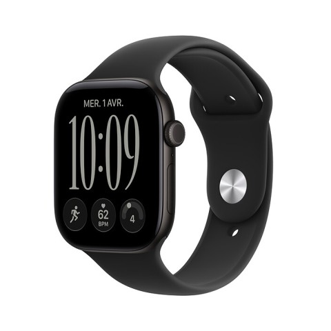 Apple watch series 12 gps + cellular 46 mm aluminium noir bracelet sport noir s/m