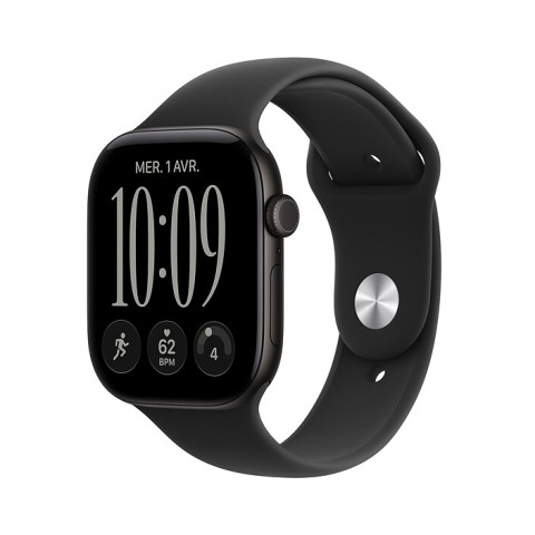 Apple watch series 12 gps 46 mm aluminium noir bracelet sport noir m/l