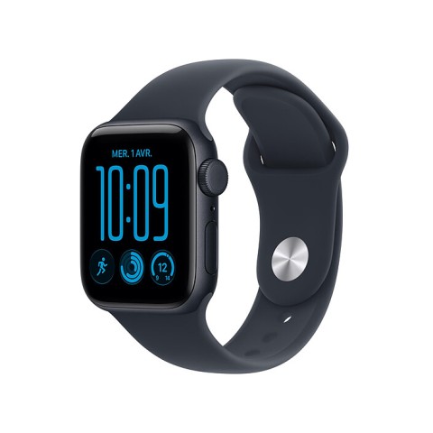 Apple watch se 3 gps + cellular 40 mm aluminium minuit bracelet sport bleu marine m/l