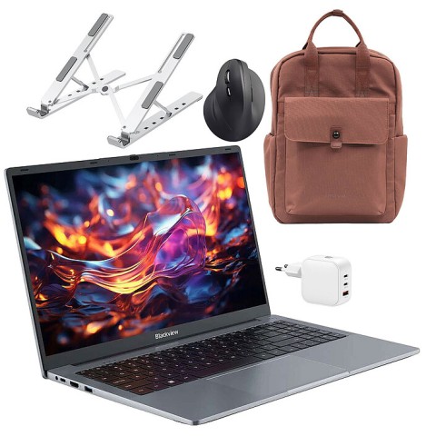 Blackview acebook 6 r3 3300u 16/512 + souris sans fil pour gaucher + support pliable inovu insutr16 + inovu blush backpack (marron) + inovu chargeur secteur usb-c 70w gan