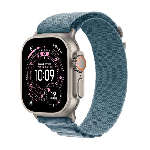 Apple watch ultra 3 gps + cellular 49 mm titane naturel boucle alpine bleu clair s