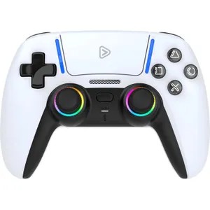 Onlan - manette compatible playstation 5-sans fil rgb - blanc